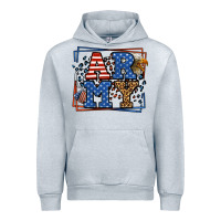 Heather Grey Army Veteran leopard frame 4th of July Urban Hoodie - LillyAllenDesigns