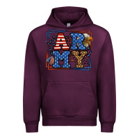 Mauve Wine Army Veteran leopard frame 4th of July Urban Hoodie - LillyAllenDesigns