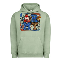 Pigment Oil Green Army Veteran leopard frame 4th of July Urban Hoodie - LillyAllenDesigns