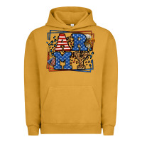Pigment Peanut Butter Army Veteran leopard frame 4th of July Urban Hoodie - LillyAllenDesigns