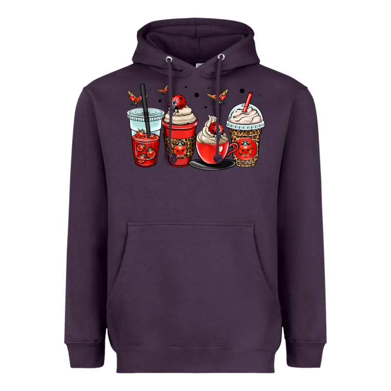 Ladybug Coffee Cups Heavyweight Hoodie by OliviaCreatesArt | Teevron
