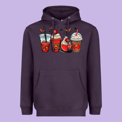 Ladybug Coffee Cups Heavyweight Hoodie Designed By Oliviacreatesart