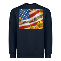 Navy american flag sunflowers and canouflage print veteran mousepad Heavyweight Sweatshirt - Jasminsmagicworld