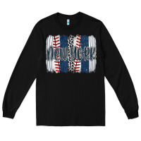 Black new york baseball team spirit brushstrokes Long Sleeve Tee - Artiststas