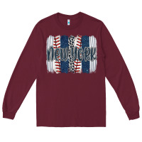 Burgundy new york baseball team spirit brushstrokes Long Sleeve Tee - Artiststas