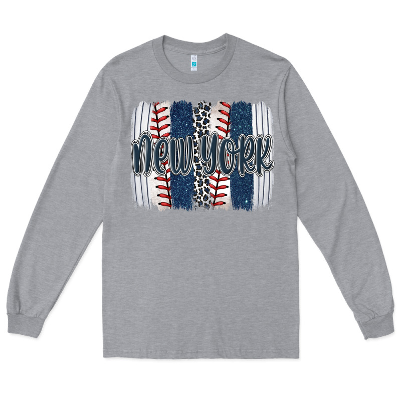 New York Baseball Team Spirit Brushstrokes Long Sleeve Tee by Artiststas | Teevron