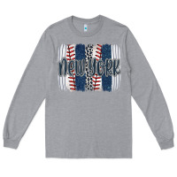 Heather Grey new york baseball team spirit brushstrokes Long Sleeve Tee - Artiststas