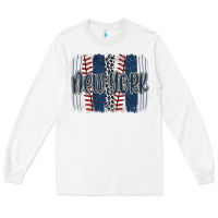 White new york baseball team spirit brushstrokes Long Sleeve Tee - Artiststas