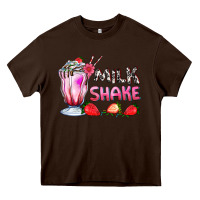 Chocolate Brown milkshake with strawberry Heavy Core Tee - AdoDesignShop