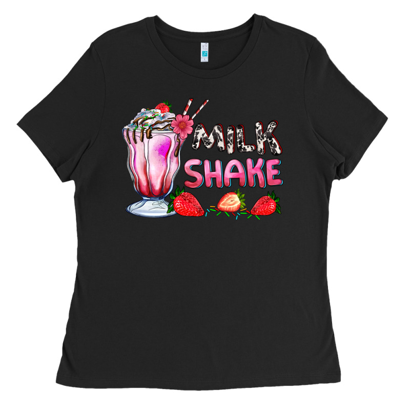 Milkshake With Strawberry Ladies Tee by AdoDesignShop | Teevron