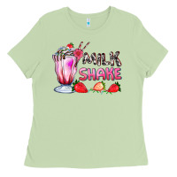 Matcha milkshake with strawberry Ladies Tee - AdoDesignShop