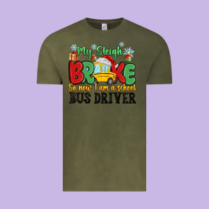 My Sleigh Broke So Now I Am A School Bus Driver Vintage Tee Designed By Maliassmallbusiness