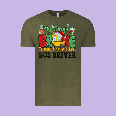 My Sleigh Broke So Now I Am A School Bus Driver Vintage Tee Designed By Maliassmallbusiness