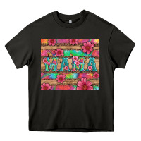 Asphalt mama with tie dye and flowers Heavy Core Tee - Artiststas