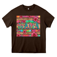 Chocolate Brown mama with tie dye and flowers Heavy Core Tee - Artiststas