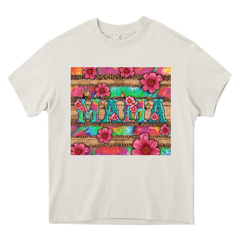 Mama With Tie Dye And Flowers Heavy Core Tee by Artiststas | Teevron