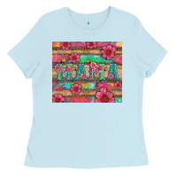 Baby Blue mama with tie dye and flowers Ladies Tee - Artiststas