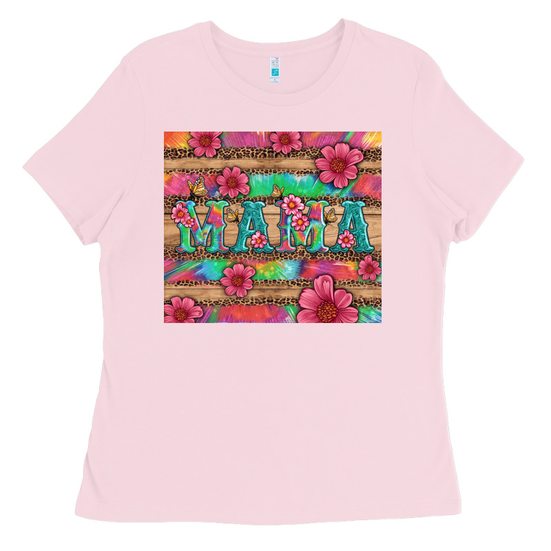 Mama With Tie Dye And Flowers Ladies Tee by Artiststas | Teevron