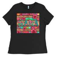 Black mama with tie dye and flowers Ladies Tee - Artiststas