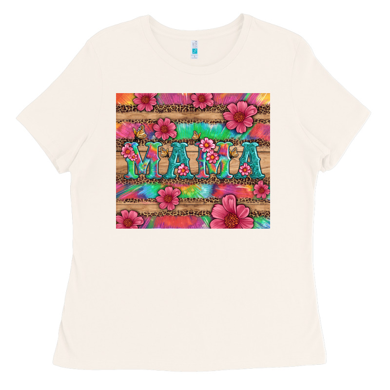 Mama With Tie Dye And Flowers Ladies Tee by Artiststas | Teevron
