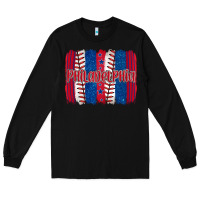 Black philadelphia baseball team spirit brushstrokes Long Sleeve Tee - Artiststas