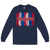 Navy philadelphia baseball team spirit brushstrokes Long Sleeve Tee - Artiststas