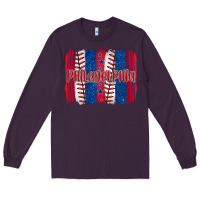 Plum philadelphia baseball team spirit brushstrokes Long Sleeve Tee - Artiststas