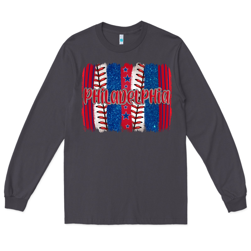 Philadelphia Baseball Team Spirit Brushstrokes Long Sleeve Tee by Artiststas | Teevron