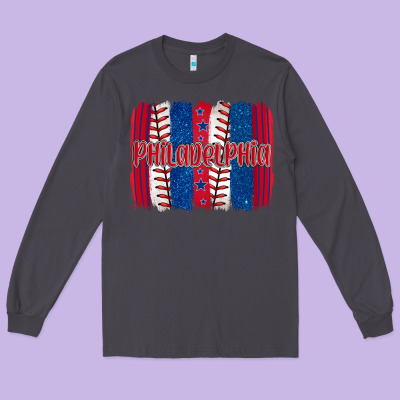 Philadelphia Baseball Team Spirit Brushstrokes Long Sleeve Tee Designed By Artiststas