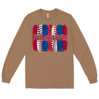 Toasted Coconut philadelphia baseball team spirit brushstrokes Long Sleeve Tee - Artiststas