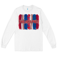 White philadelphia baseball team spirit brushstrokes Long Sleeve Tee - Artiststas