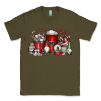 Army Green Christmas Coffee Drink Classic Tee - CowhideDigitalArt