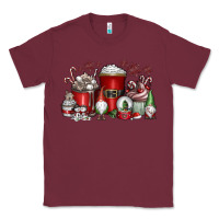 Burgundy Christmas Coffee Drink Classic Tee - CowhideDigitalArt