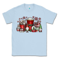 Dusty Blue Christmas Coffee Drink Classic Tee - CowhideDigitalArt