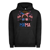 Pigment Black All American Mama Messy Buny Urban Hoodie - CowhideDigitalArt