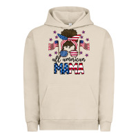 Pigment French Oak All American Mama Messy Buny Urban Hoodie - CowhideDigitalArt