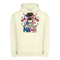 Pigment Pistachio All American Mama Messy Buny Urban Hoodie - CowhideDigitalArt
