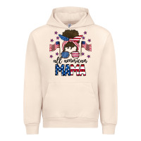 Sandshell All American Mama Messy Buny Urban Hoodie - CowhideDigitalArt