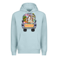 Blue Mist Happy Easter bunny truck Easter Day Premium Hoodie - CowGirlArtShop