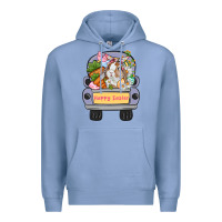 Colony Blue Happy Easter bunny truck Easter Day Premium Hoodie - CowGirlArtShop