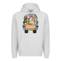 Dove Grey Happy Easter bunny truck Easter Day Premium Hoodie - CowGirlArtShop