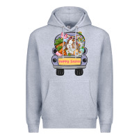 Heather Grey Happy Easter bunny truck Easter Day Premium Hoodie - CowGirlArtShop