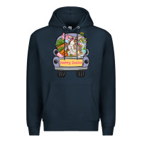 Navy Happy Easter bunny truck Easter Day Premium Hoodie - CowGirlArtShop