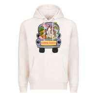Pale Pink Happy Easter bunny truck Easter Day Premium Hoodie - CowGirlArtShop