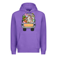 Purple Happy Easter bunny truck Easter Day Premium Hoodie - CowGirlArtShop