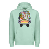 Seafoam Happy Easter bunny truck Easter Day Premium Hoodie - CowGirlArtShop