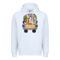 White Happy Easter bunny truck Easter Day Premium Hoodie - CowGirlArtShop
