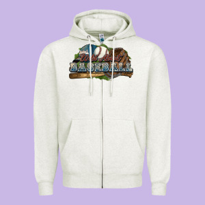 Wild About Baseball Zipper Hoodie Designed By Howdyjamesfarm