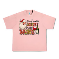 Salmon dear santa just bring wine Urban Heavy Tee - MaliasSmallBusiness