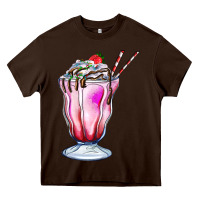 Chocolate Brown milkshake Heavy Core Tee - AdoDesignShop